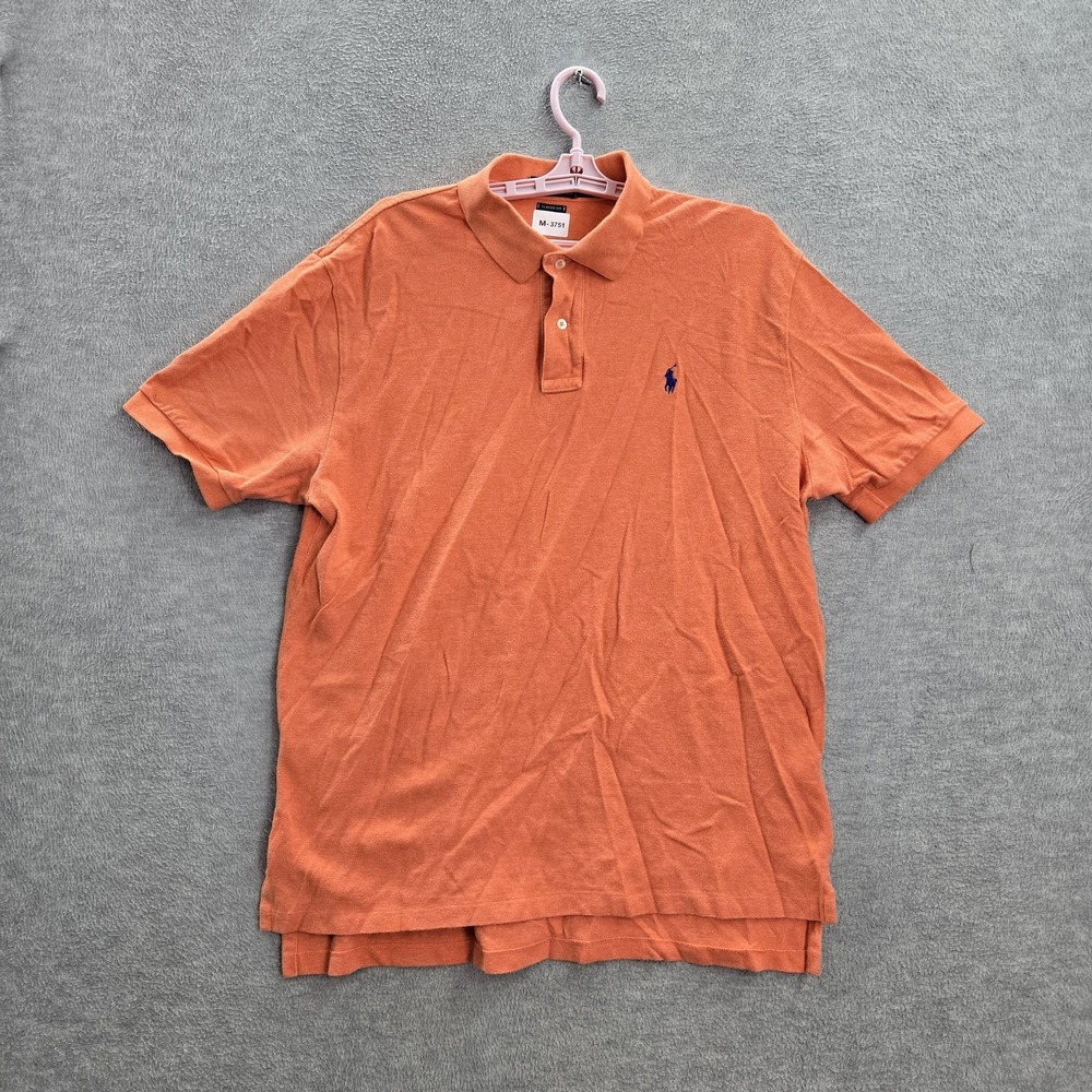 Polo Ralph Lauren Men XL Orange Player Embroidery Short Sleeve Cotton